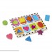 Melissa & Doug Shapes Chunky Puzzle Preschool Chunky Wooden Pieces Full-Color Pictures 8 Pieces 12” H x 11” W x 0.9” L Standard Version B000F676D8